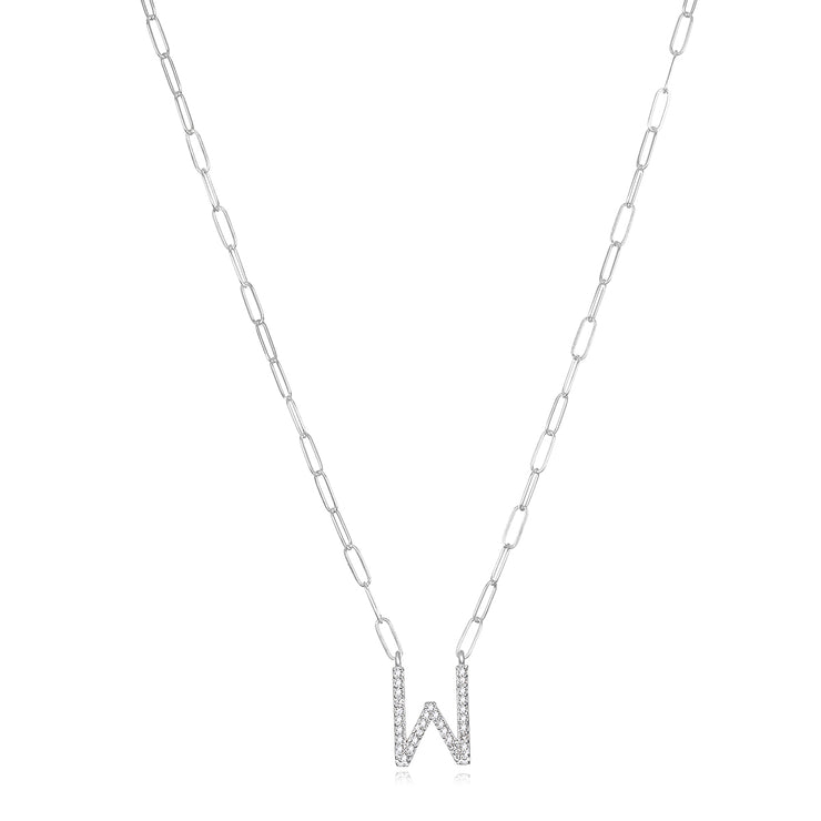 New! Grand Diamond Initial Necklace- All Letters Sterling Silver