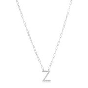 New! Grand Diamond Initial Necklace- All Letters Sterling Silver