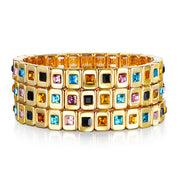 New! Multi Colored Sparkle Tile Bracelet