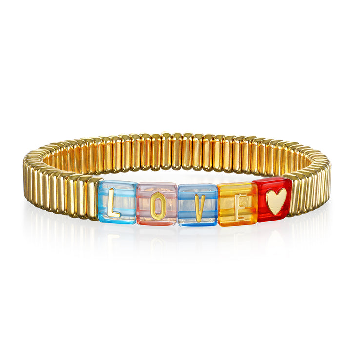 New! Rainbow Enamel Bracelet - LOVE