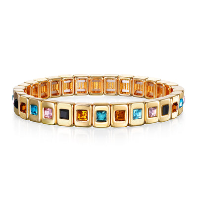 New! Multi Colored Sparkle Tile Bracelet