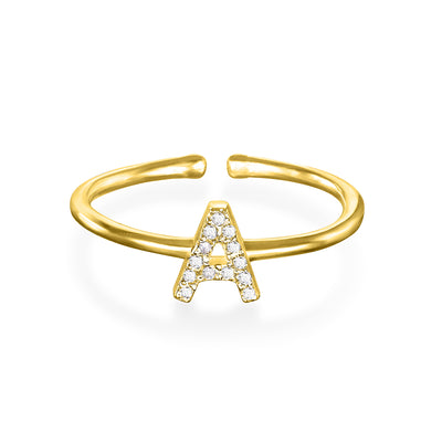 Diamond & Gold Initial Ring-All Letters