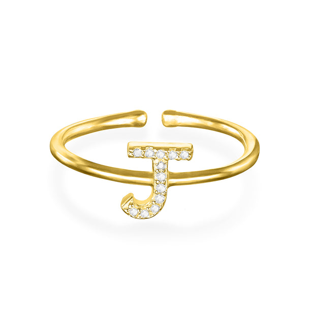 Diamond & Gold Initial Ring-All Letters