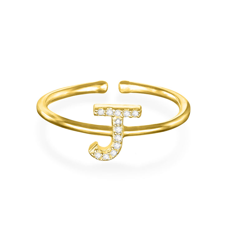 Diamond & Gold Initial Ring-All Letters