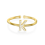 Diamond & Gold Initial Ring-All Letters