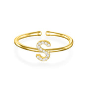 Diamond & Gold Initial Ring-All Letters