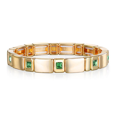 Green Golden Tile Bracelet