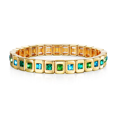 New! Blue & Green Sparkle Tile Bracelet