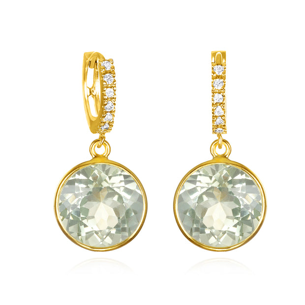 New! Grand Gemstone Huggies-Green Amethyst