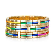 New! Golden Rainbow Enamel Bracelet