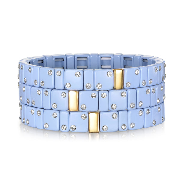 CZ Enamel Bracelet-Periwinkle