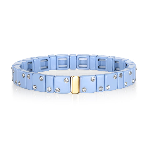 CZ Enamel Bracelet-Periwinkle