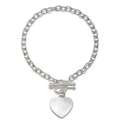 New!  Statement Heart Toggle Bracelet-Engravable