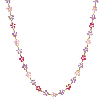New! Daisy Necklace-Pink & Purple