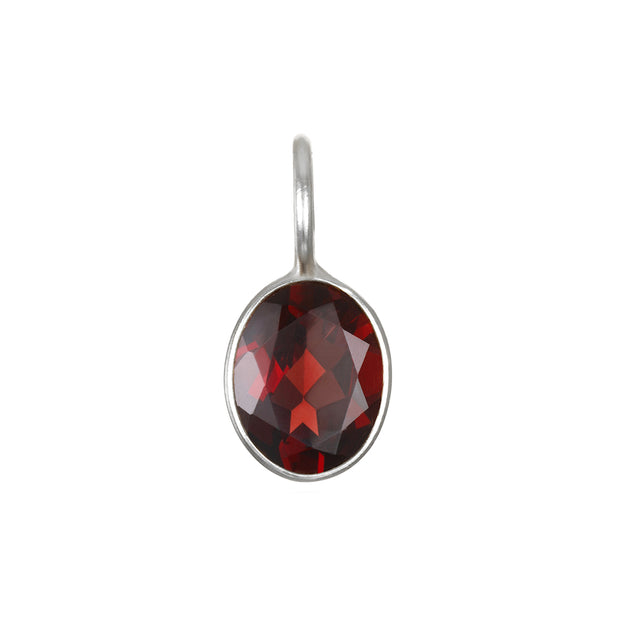 Garnet Oval Charm