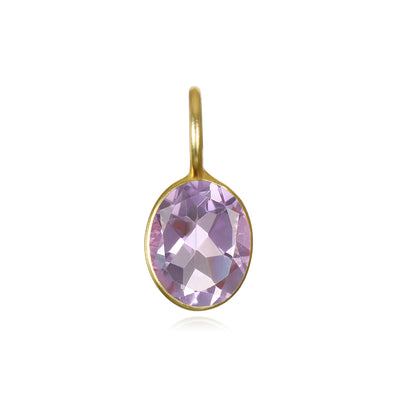 NEW! Pink Amethyst Oval Charm