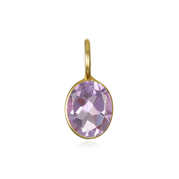 Pink Amethyst Oval Charm