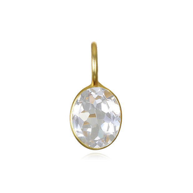 NEW! White Topaz Oval Charm