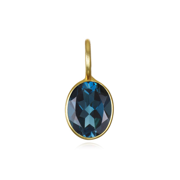 NEW!  London Blue Topaz Oval Charm