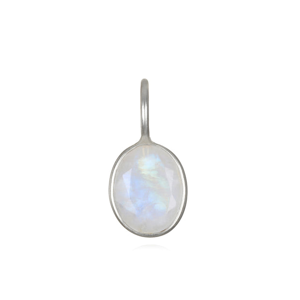 NEW! Rainbow Moonstone Oval Charm