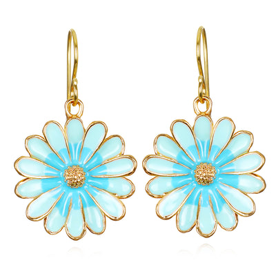 New! Daisy Earrings-Blue