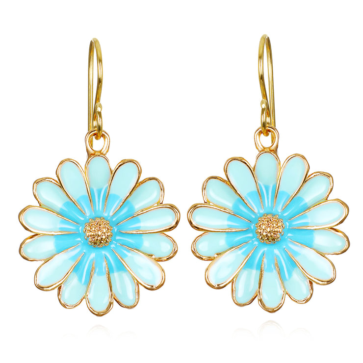 New! Daisy Earrings-Blue