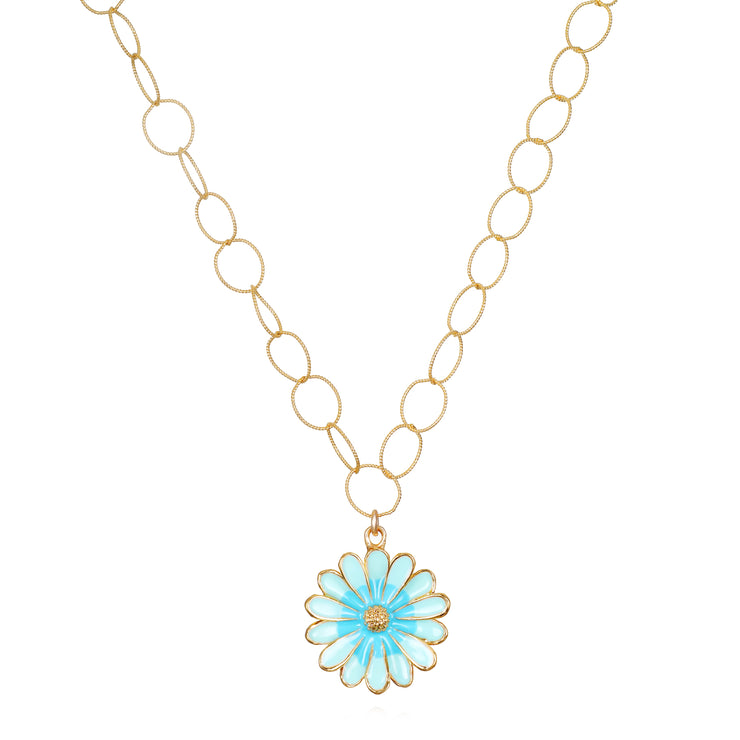 New! Daisy Necklace-Blue