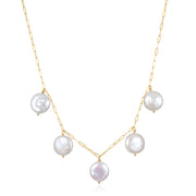 New! Pearl Coin Necklace