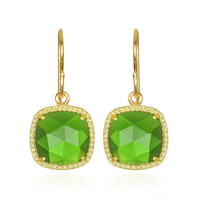 New! Paris Cushion Cut-Lime Green Gold
