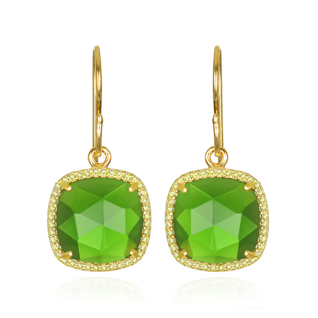 New! Paris Cushion Cut-Lime Green Gold