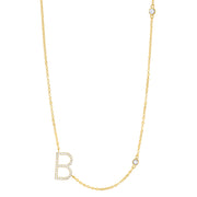 Statement Sparkle Initial Necklace-Gold and Silver