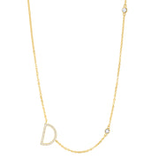 Statement Sparkle Initial Necklace-Gold and Silver