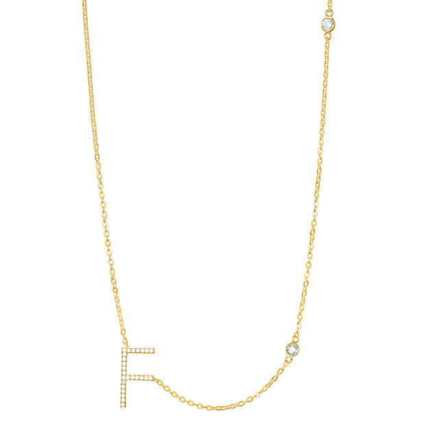 Statement Sparkle Initial Necklace-Gold and Silver