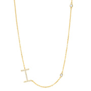 Statement Sparkle Initial Necklace-Gold and Silver