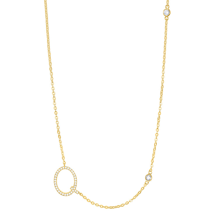 Statement Sparkle Initial Necklace-Gold and Silver