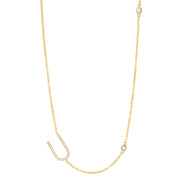 Statement Sparkle Initial Necklace-Gold and Silver