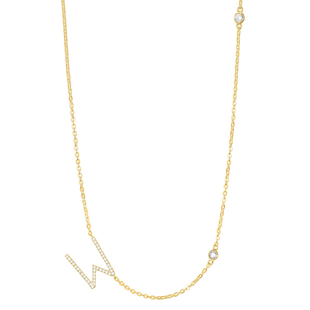 Statement Sparkle Initial Necklace-Gold and Silver