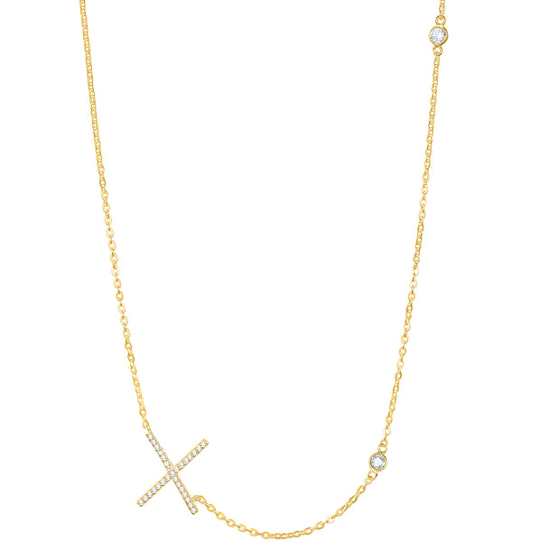 Statement Sparkle Initial Necklace-Gold and Silver