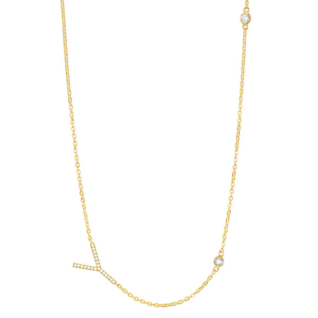 Statement Sparkle Initial Necklace-Gold and Silver