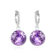 New! Grand Gemstone Huggies-Pink Amethyst