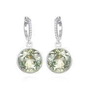 New! Grand Gemstone Huggies-Green Amethyst