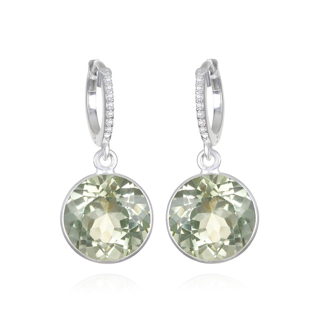 New! Grand Gemstone Huggies-Green Amethyst