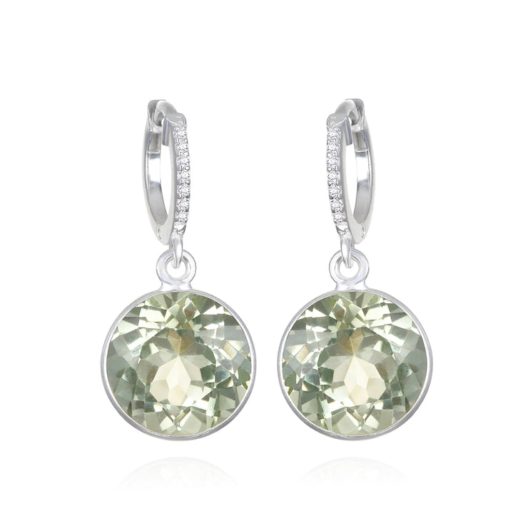 New! Grand Gemstone Huggies-Green Amethyst