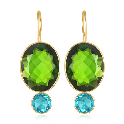 Valencia Grand Oval Earring-Lime Gold