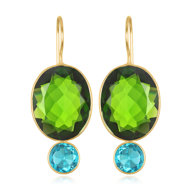 Valencia Grand Oval Earring-Lime Gold