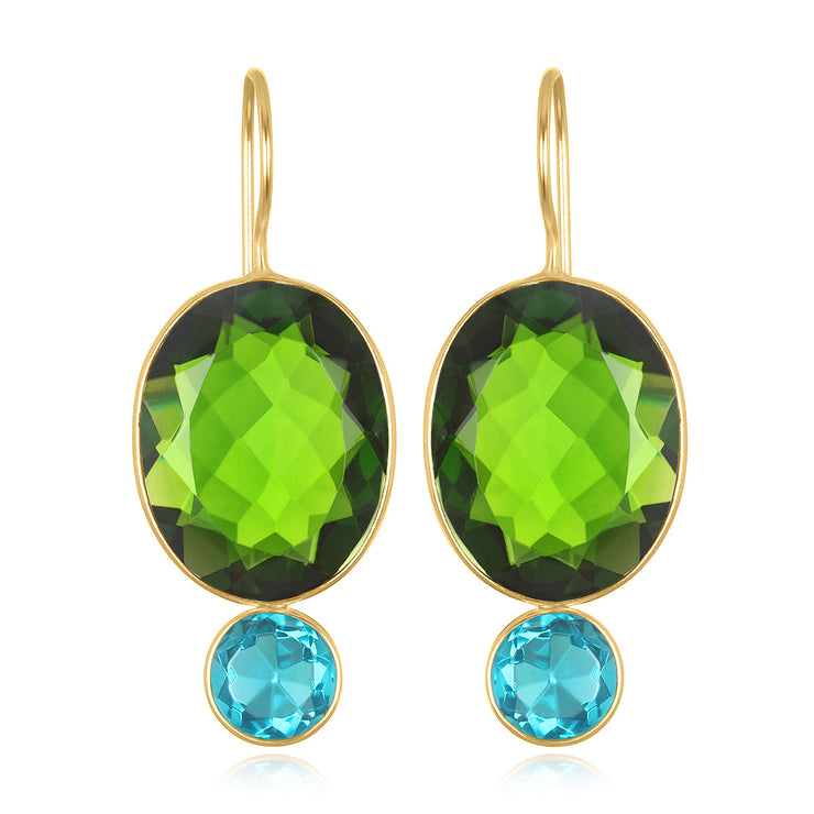 Valencia Grand Oval Earring-Lime Gold