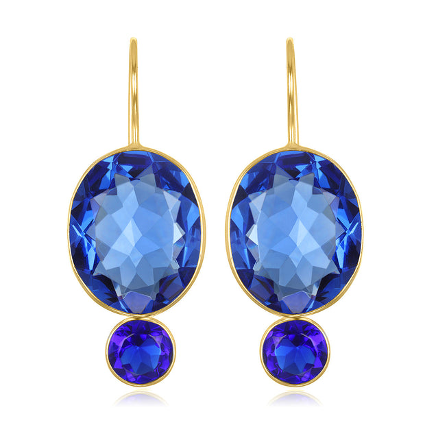 Valencia Grand Oval Earring-Hydrangea Gold