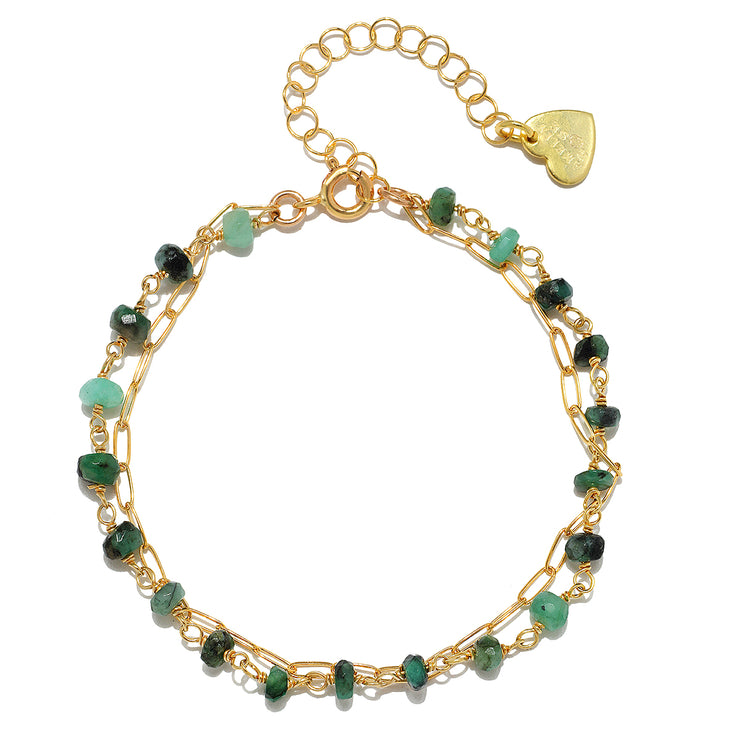 Paperclip Bracelet - Emerald