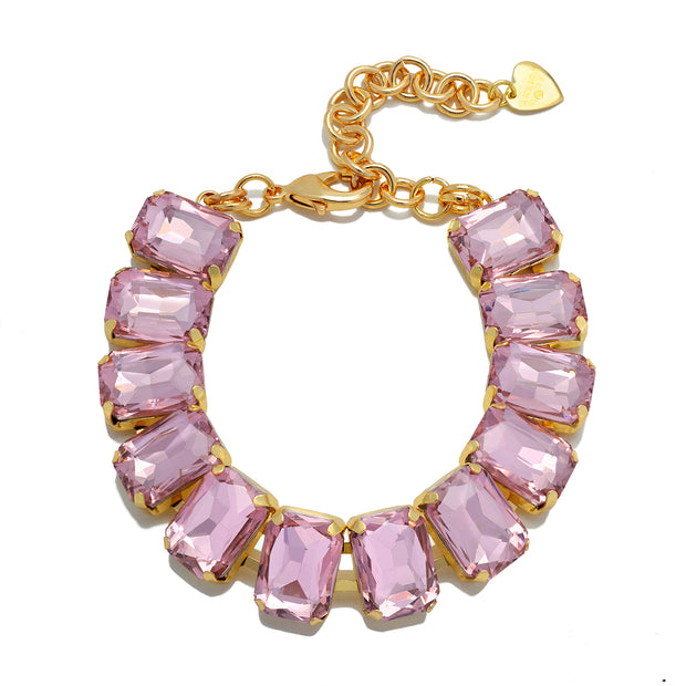 London Emerald Cut Bracelet-Pink Peony