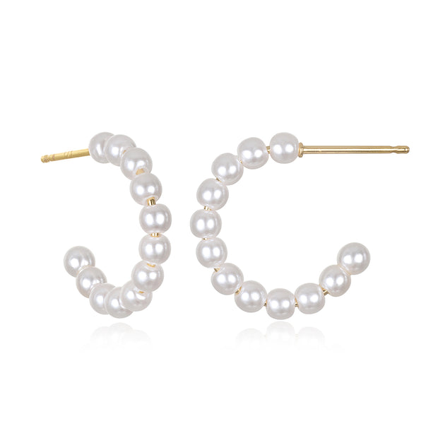 Petite Pearl Hoops